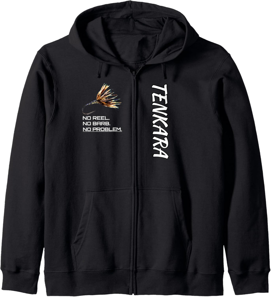Schwarze Fliege Tenkara Fliegenfischen Hemden Hoodies Kapuzenjacke