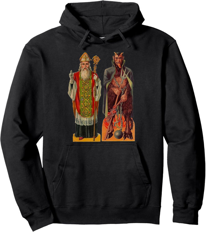 Vintage Saint Nick Santa Claus Father Christmas Krampus Pullover Hoodie