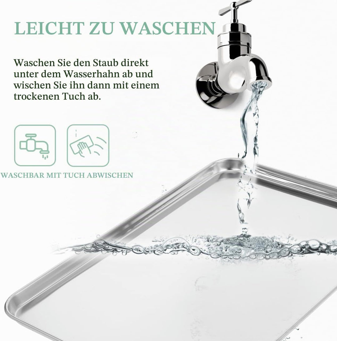 jojofuny Edelstahl Tablett Rechteckig 35x25 cm Servierplatte Rostfrei für Gastronomie & Haushalt, Fl