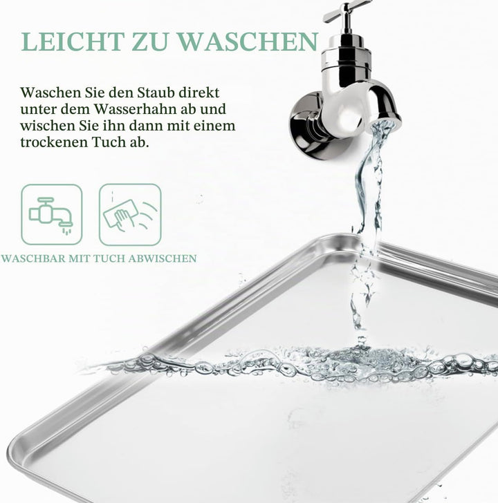 jojofuny Edelstahl Tablett Rechteckig 35x25 cm Servierplatte Rostfrei für Gastronomie & Haushalt, Fl