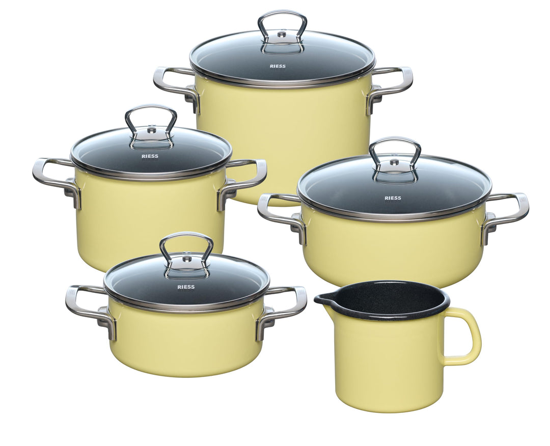 Riess, 0558-002, Emaille-Set 5-teilig, LEMON, Emaille, Made in Österreich, LBH: 50,0x30,0x40,0cm, 10