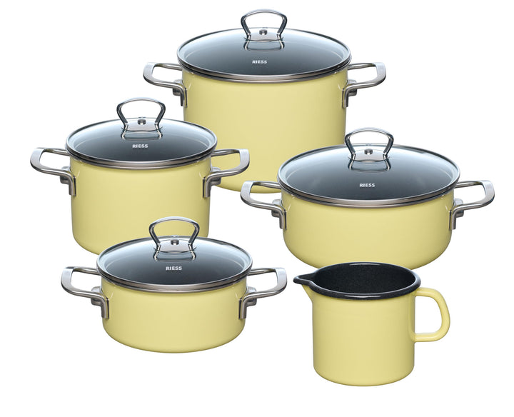 Riess, 0558-002, Emaille-Set 5-teilig, LEMON, Emaille, Made in Österreich, LBH: 50,0x30,0x40,0cm, 10