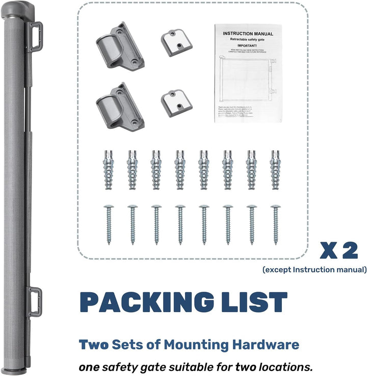 HollyHOME Treppenschutzgitter Ausziehbar 0-180cm, Extra Breit Babygitter, Einhandbedienung, Türschut