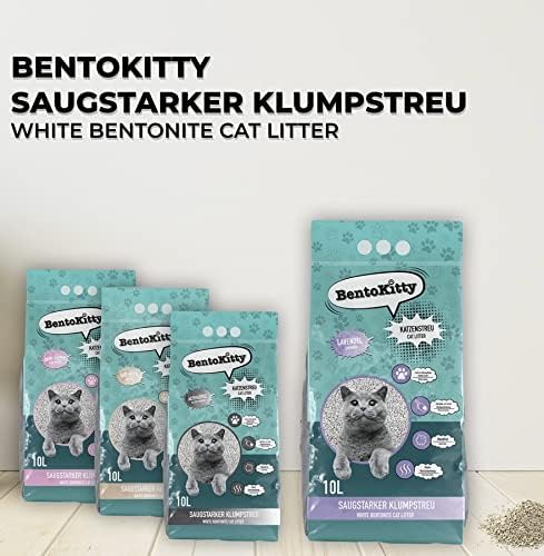 BentoKitty Katzenstreu (20L, 2er Pack) mit Lavendel Duft, Klumpend, weiss, feinkörnig, Klumpstreu au