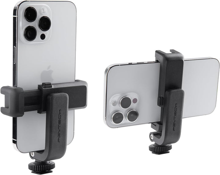 PGYTECH Cold Shoe Handyhalterung kompatibel mit iPhone/Samsung und Anderen Smartphones Phone Holder,