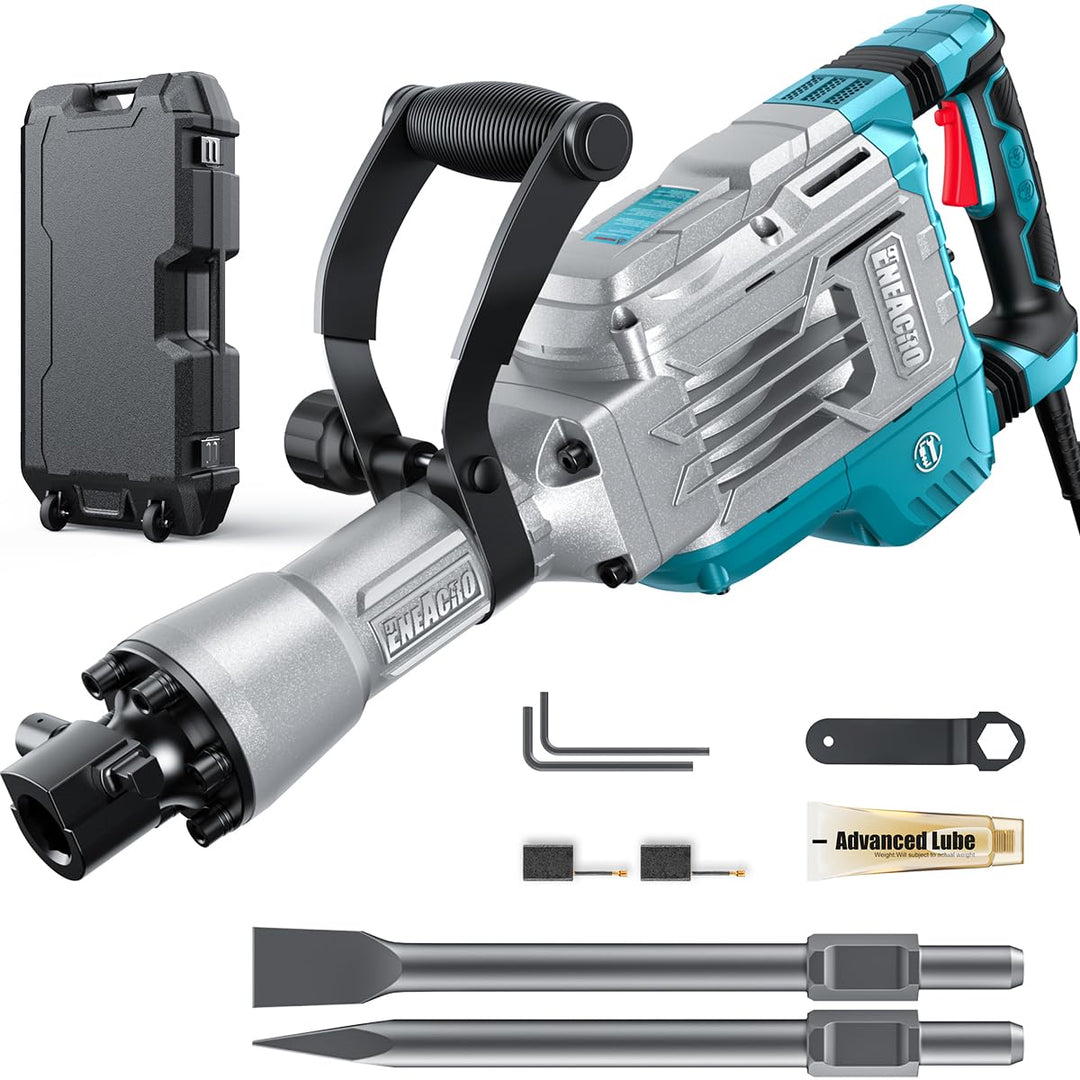 ENEACRO Abbruchhammer 1700W SDS-Hex Stemmhammer, 65 Joule Hochbelastbar Beton Brecher, Anti-Vibratio