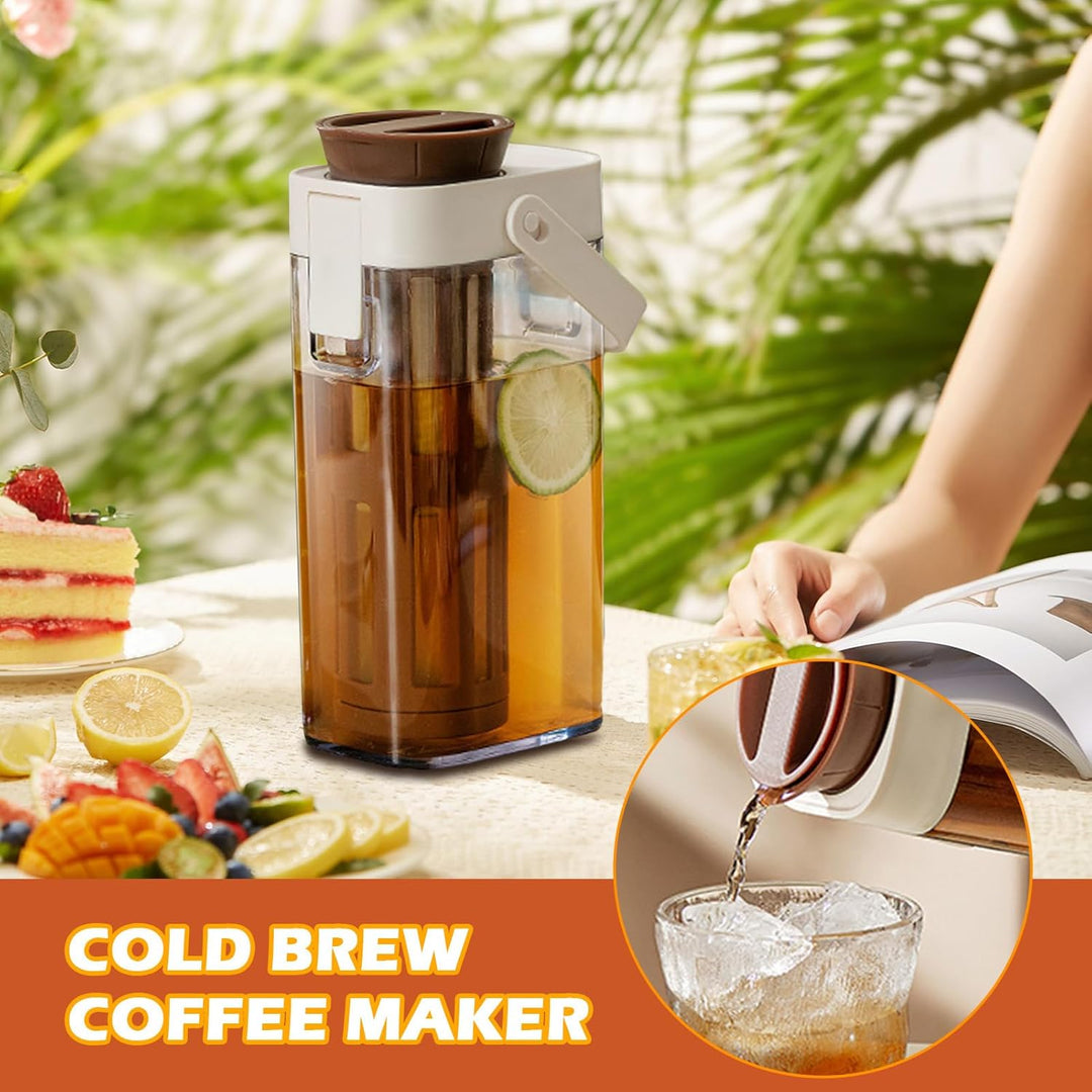 Cold Coffee Brewer,1 Liter Cold Brew Tea Maker Coffee Pot - Platzsparendes Glas mit Griff, grosse Ka