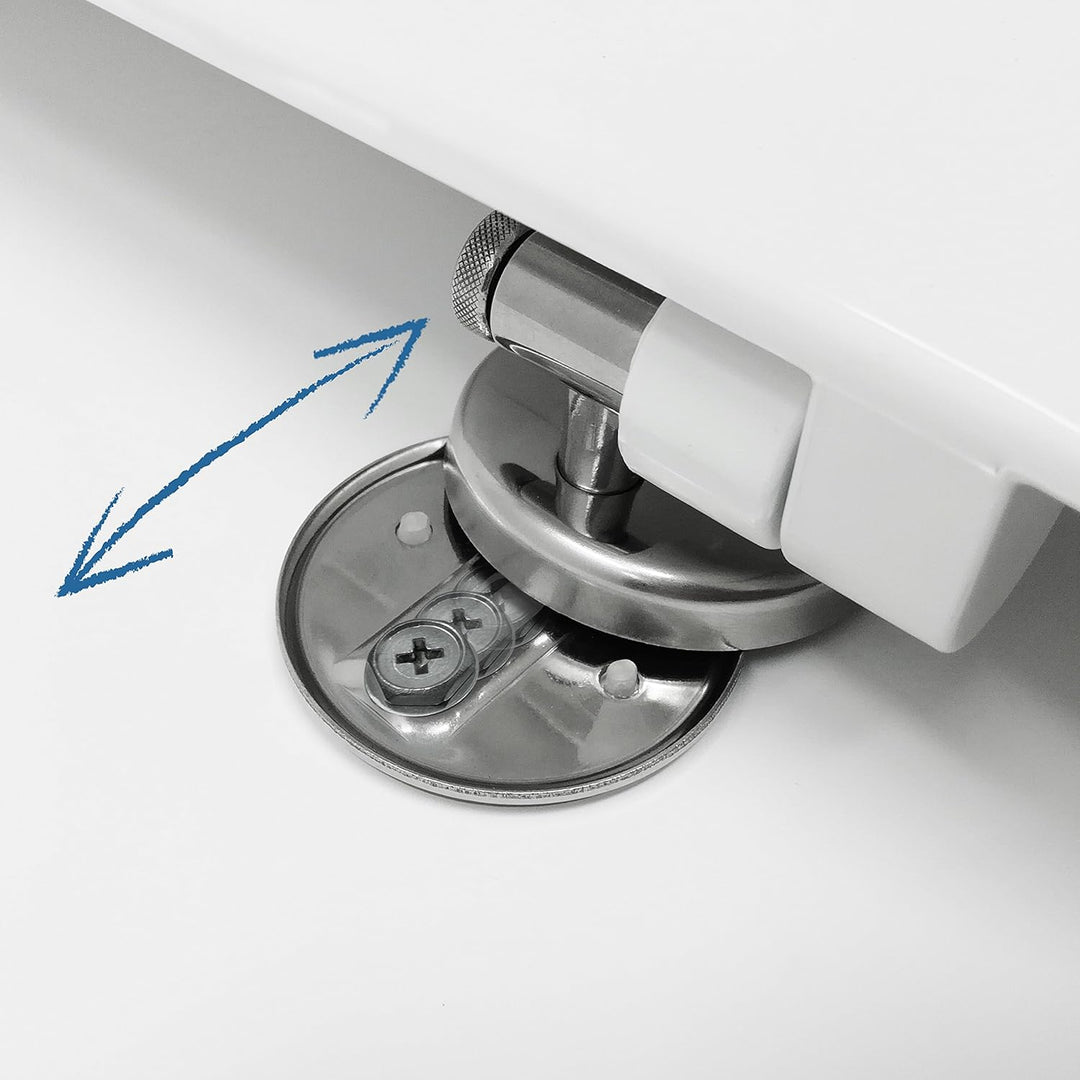 WC-SITZ | UNIVERSAL O FORM | EINSTELLBARER & ABNEHMBARER INOX SCHARNIER | KOMPATIBLER TOILETTENSITZ