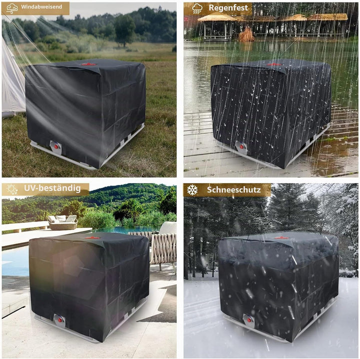 IBC Tank Abdeckung, Abdeckplane für Wassertank 1000L, IBC Container Cover, Abdeckplane Schutzhülle S