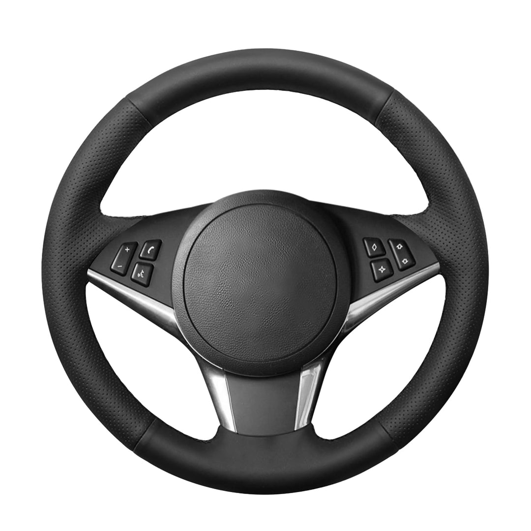 Mewant Lenkradbezug für e60 530d 545i 550i e61 touring e63 Hand Nähen Diy atmungsaktiv Schwarz Kunst