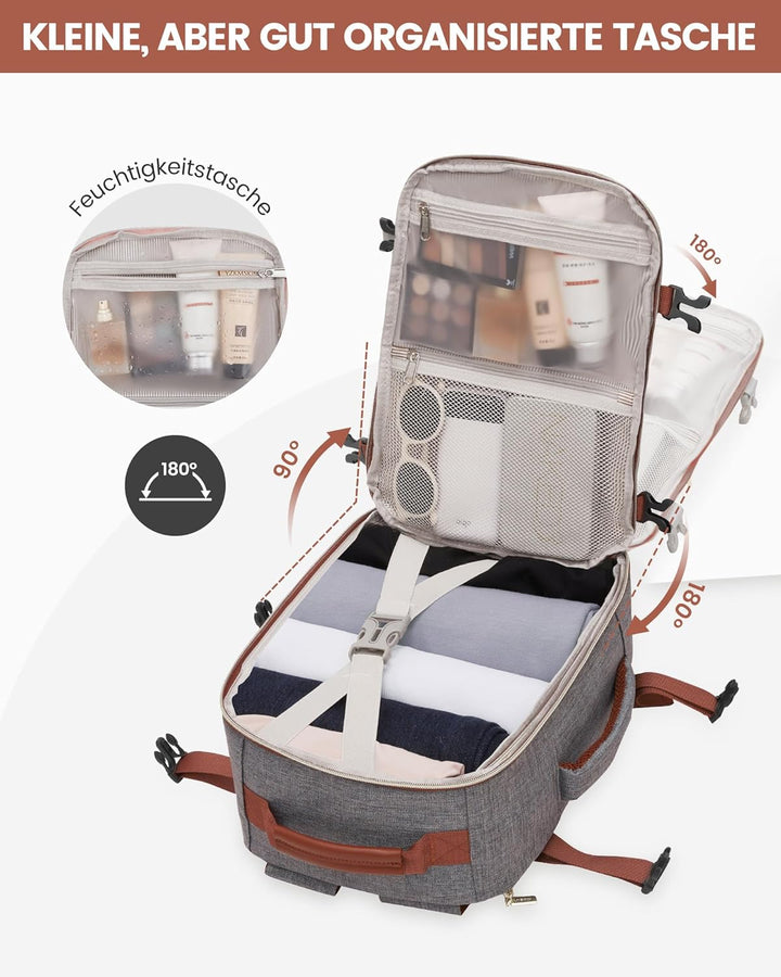 LOVEVOOK EasyJet Handgepäck 45x36x20, Handgepäck Rucksack Tasche Reiserucksack Flugzeug, Carry On Ha