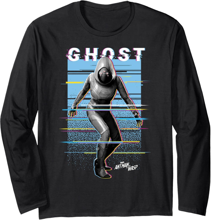 Marvel Ant-Man And The Wasp Ghost Glitched Portrait Langarmshirt