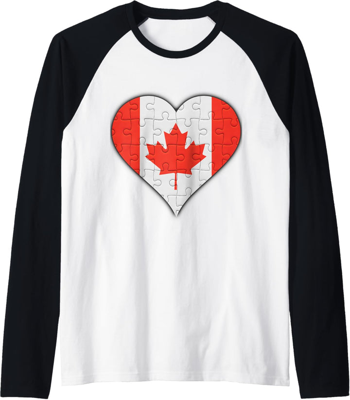 Kanada Kanadische Flagge Herz Raglan
