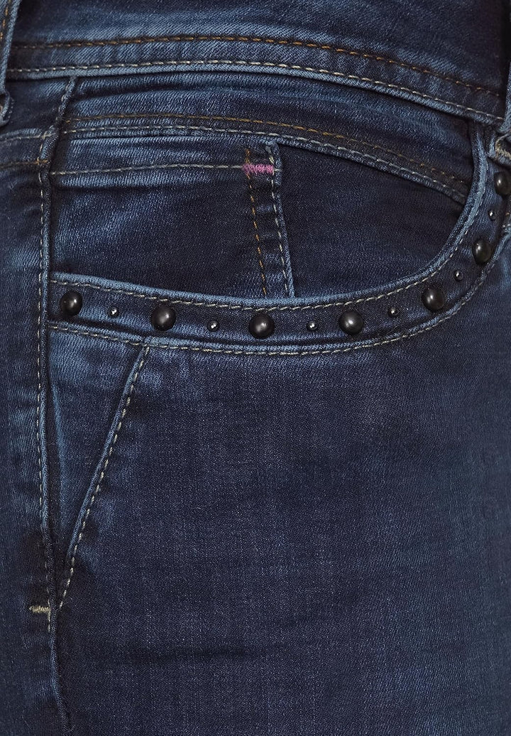 Street One Damen Jeanshose 25W / 30L Blue Black Random Wash, 25W / 30L Blue Black Random Wash