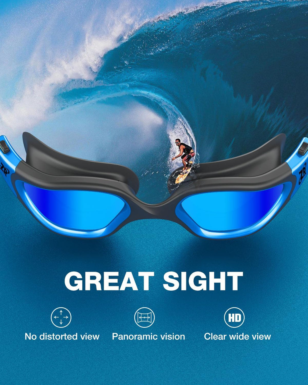 ZIONOR G1 - Polarisierte Schwimmbrille für Unisex und Erwachsene und Damen, beschlagfrei, 100% UV-Sc