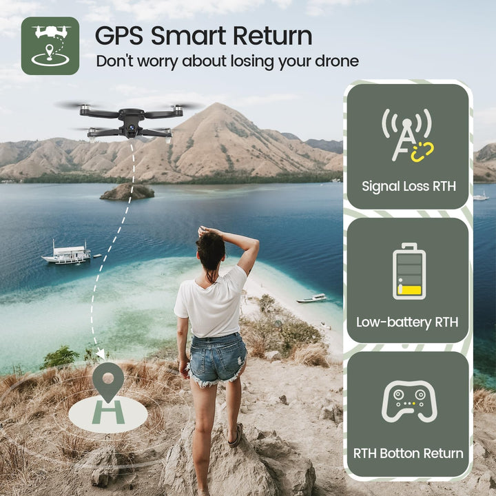 Holy Stone GPS Drohne mit 4K Kamera für Erwachsene, HS175D RC Quadcopter mit 46 Min. Lange Flugzeit,