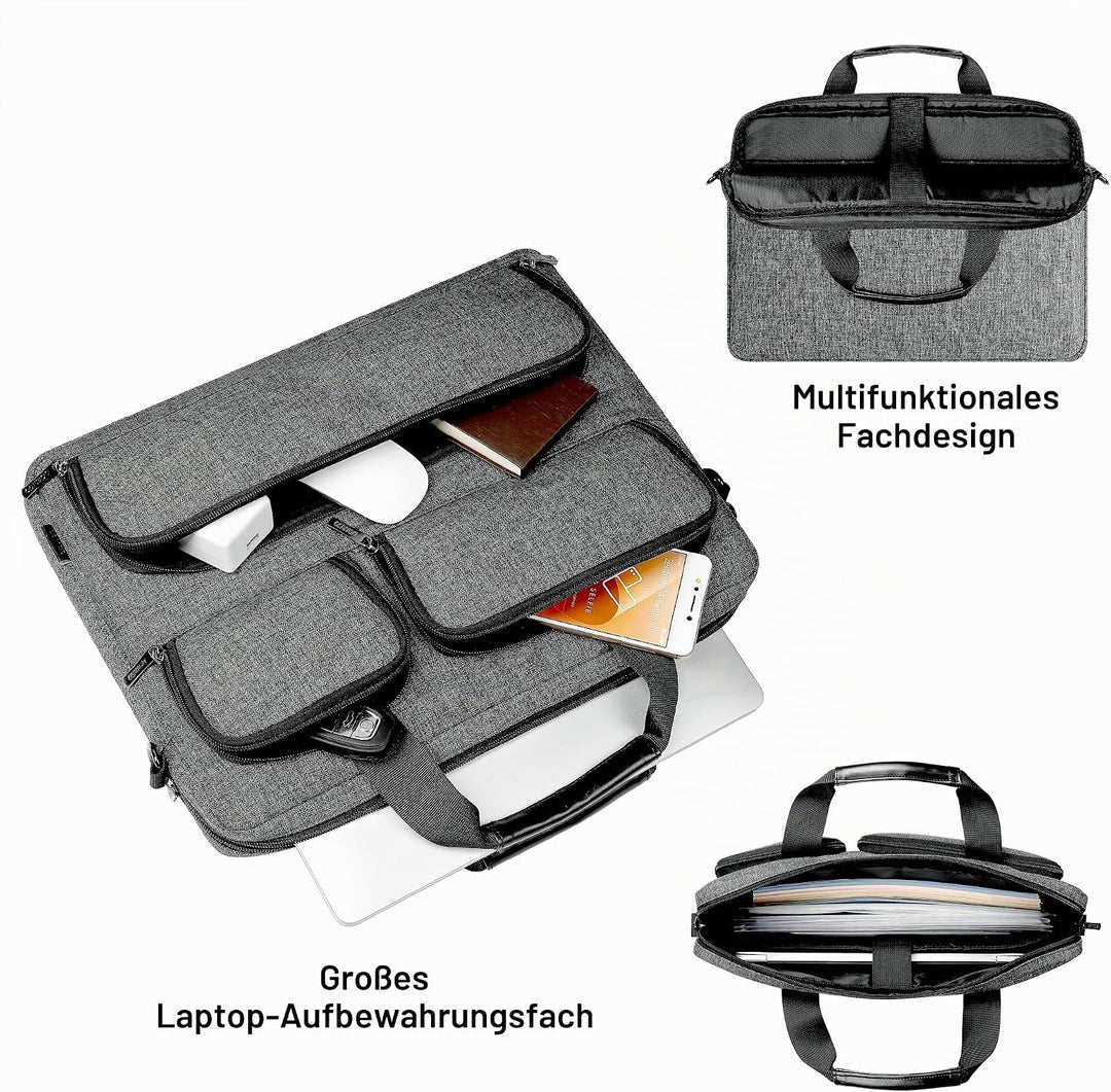 DOMISO 15-15.6 Zoll Laptoptasche Wasserdicht, Business Aktentasche mit Schulterriemen, Tragbare Comp