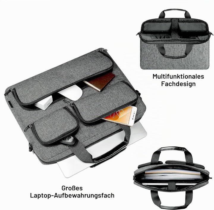 DOMISO 15-15.6 Zoll Laptoptasche Wasserdicht, Business Aktentasche mit Schulterriemen, Tragbare Comp