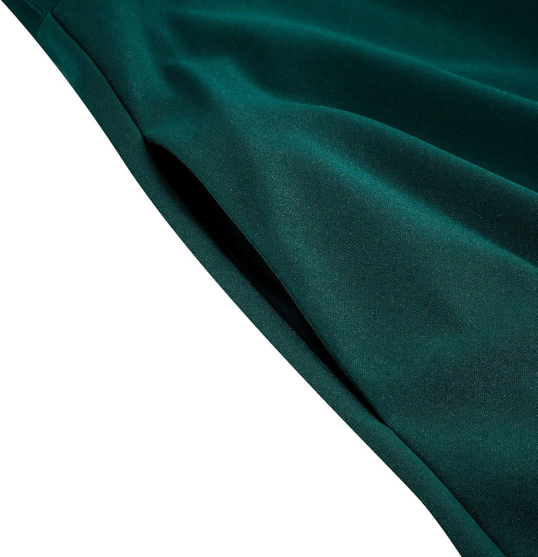 Odizli Rock Damen Knielang Elegant 50er Jahre Vintage A Linie Swing Faltenrock mit Gürtel XXL Grün,