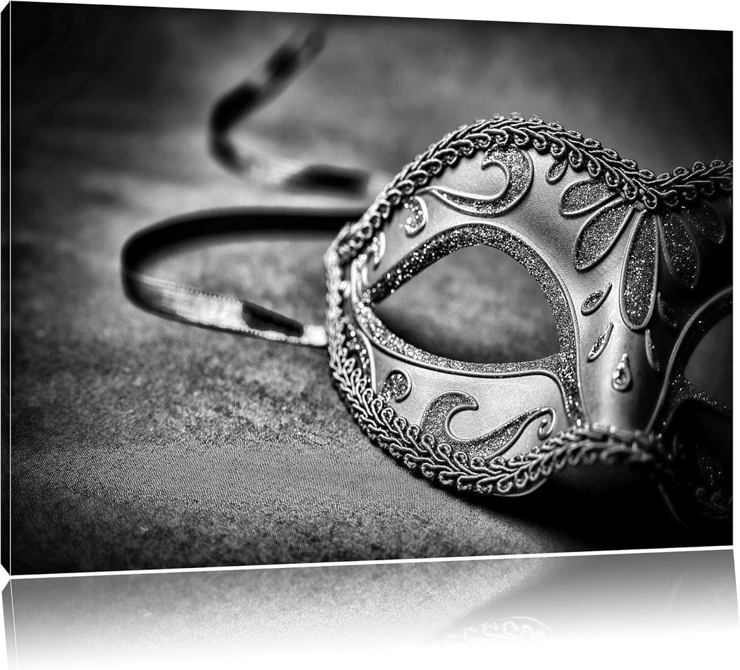 Pixxprint Verführerische Karnevalsmaske / 100x70cm Leinwandbild bespannt auf Holzrahmen/Wandbild Kun