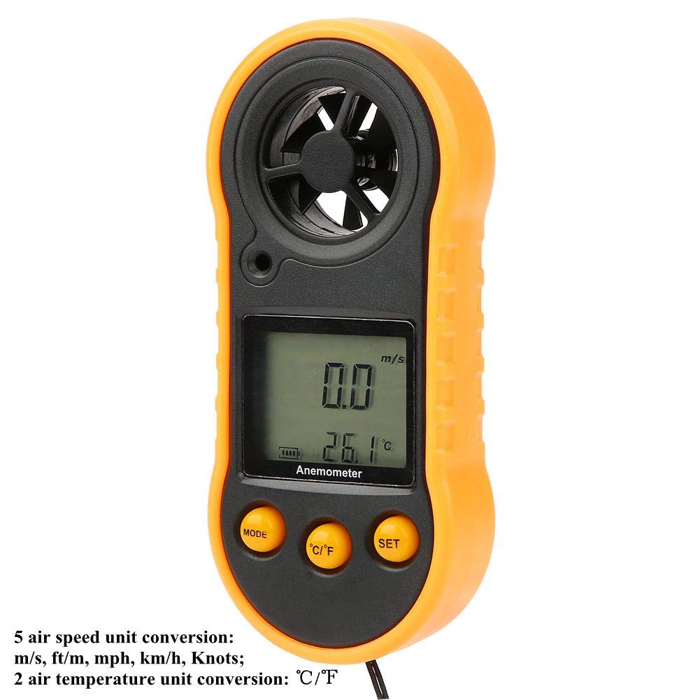 Digitaler Windmesser, GM818 LCD Handwindgeschwindigkeitsmesser zur Messung der Luftgeschwindigkeit v