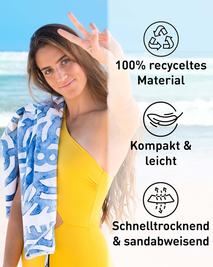 Fit-Flip Strandtuch XXL aus Mikrofaser - leicht und schnelltrocknend - 100% recyceltes Strandhandtuc