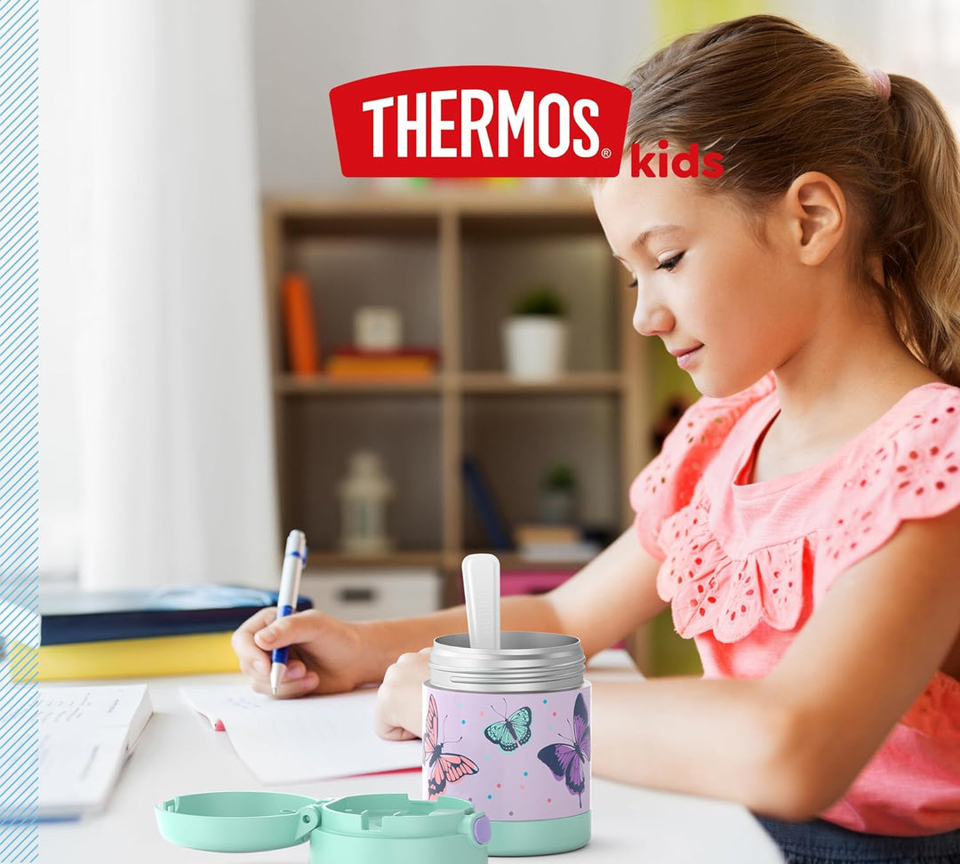 RMOVR THERMOS kids FUNTAINER FOOD JAR 0,30l, butterflies, Thermobehälter für Essen mit Löffel für Ki