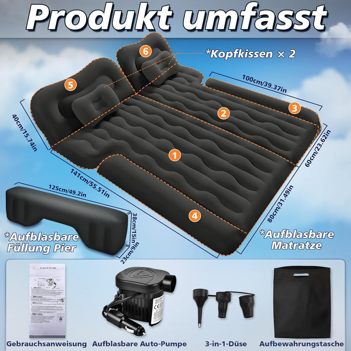 FORMIZON SUV Aufblasbare Matratze, 180 * 140cm Auto Luftmatratze, Aufblasbare Matratze Kofferraum mi