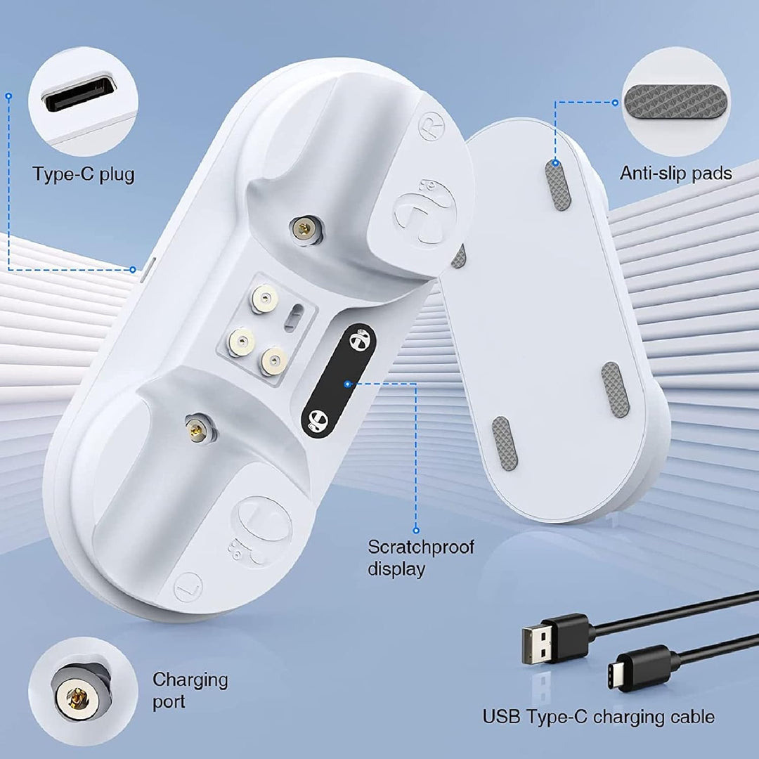 Ladestation für PS5 VR2 Controller, Schnellladestation mit LED-Licht, 4 Magnetische Adapter Vom Typ