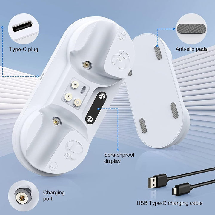Ladestation für VR2, Dual-Controller-Ladestation, mit 4 Typ-C-Magnetanschlüssen, Typ-C-Ladekabel, LE