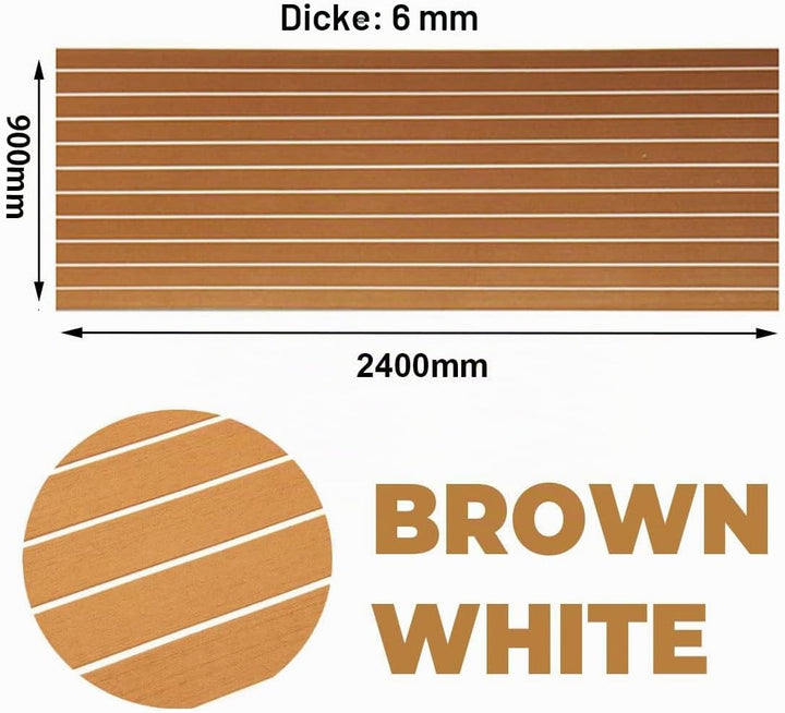 Toogou Generation Eva-Schaum Rutschfeste Marine Matte Rückseite mit 3 M Klebstoff, synthetische Teak