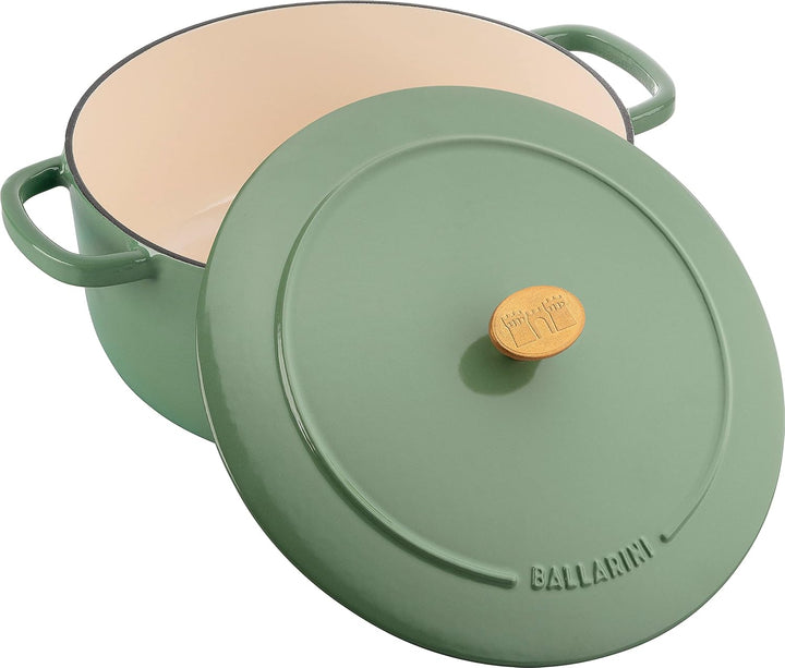 BALLARINI Bellamonte Auflaufform, Bräter, Dutch Oven, Emailliertes Gusseisen, Rund, 28cm, 7,0 L, Grü