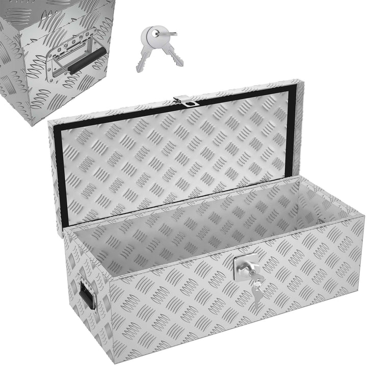 Froadp Aluminium Kiste mit Deckel, 762x330x244 mm Alubox Werkzeugkiste abschliessbar, wasserdichte A