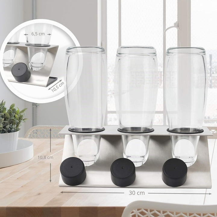 Levivo Flaschenhalter / Abtropfhalter für Wassersprudler Flaschen Glas &amp; PET, inklusive Wasserfangsc