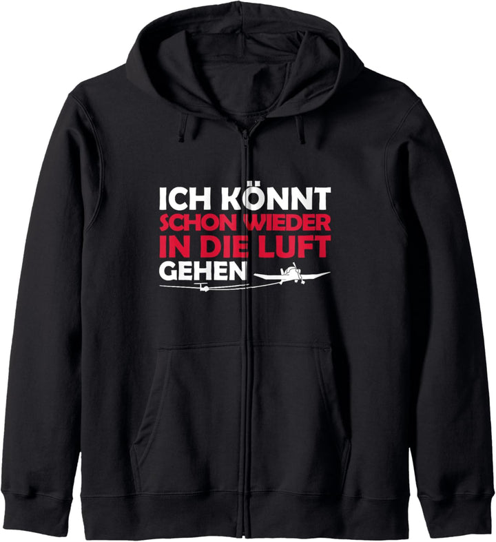 lustiger Spruch Segelflieger Segelflugzeug Luft Kapuzenjacke