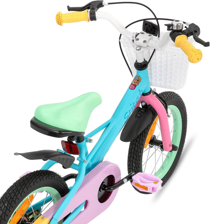 STITCH Macaron 12/14/16/18 Zoll Kinderfahrrad für 2-9 jährige Mädchen & Jungen, 12/14/16/18 Zoll Mäd