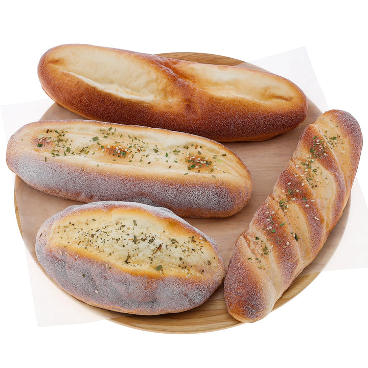 Gresorth 4 Stück Künstliche Brot Satz Gefälschte Drehung Meersamen Ananas Brot Realistisch für Heim