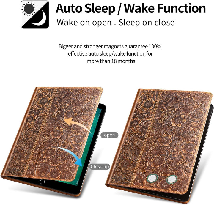 Gexmil Hülle für iPad Mini 5./4. Generation 2019/2015 7,9 Zoll Echt Leder Hülle mit Stylus Halter An