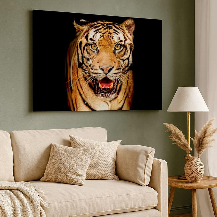 ARTTOR Bilder auf Leinwand tiger tier Leinwandbild mit Rahmen 70x50cm Wandbilder Dekoration Wohnzimm