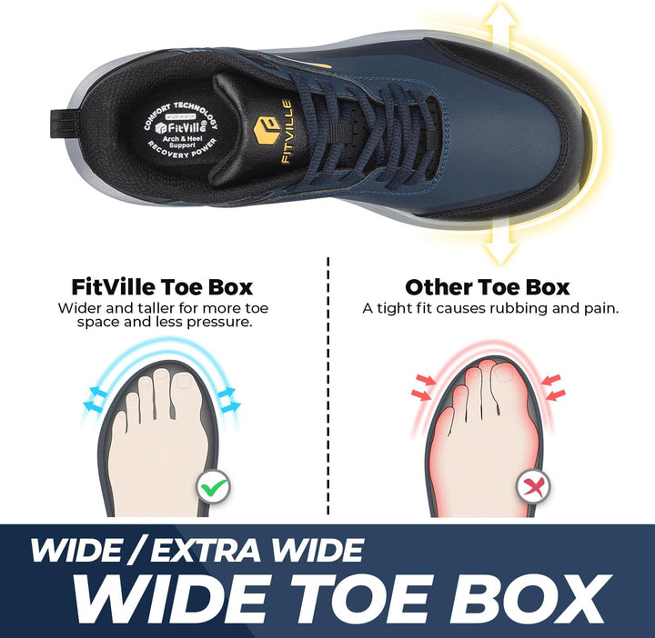 FitVille Extra Weit Wanderschuhe Herren Leicht Trekkingschuhe Wasserdicht Outdoor Schuhe Bequeme Lau