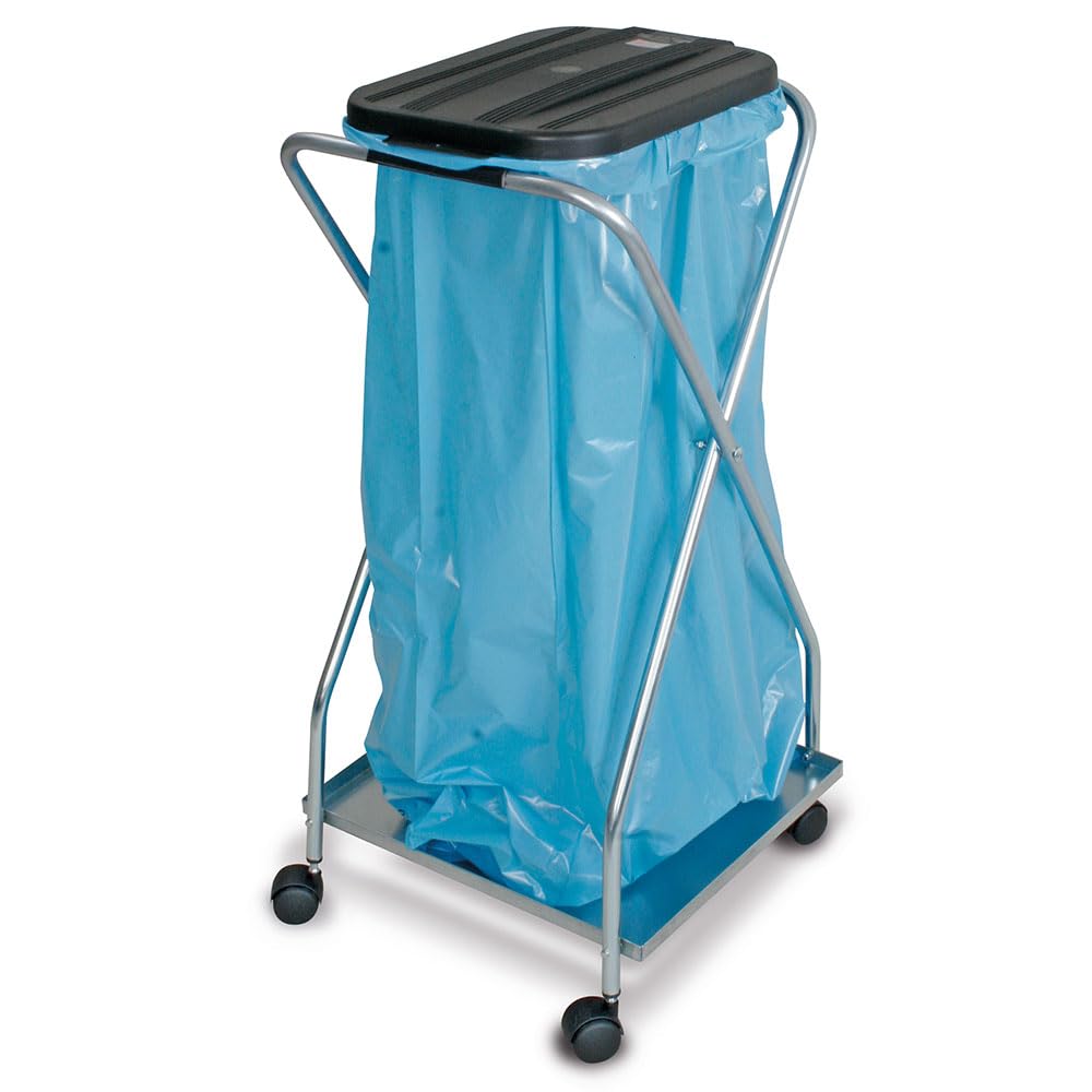 BRB Müllsackständer mit Rollen, für 70-120L Säcke (schwarz, einfach) schwarz einfach, schwarz einfac