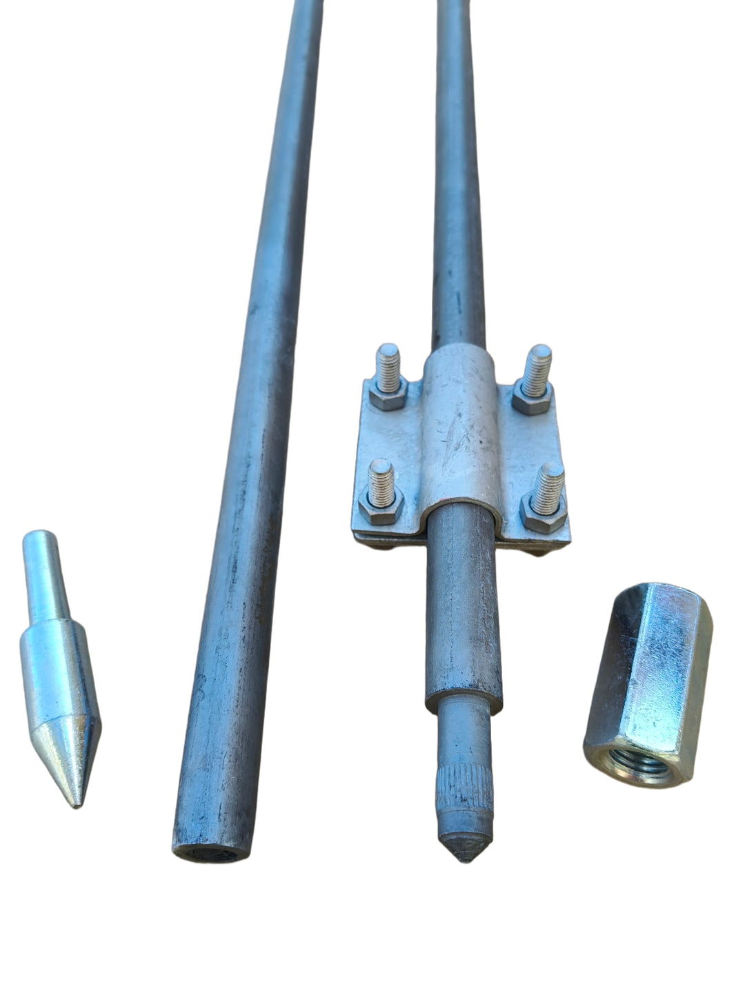 Tiefenerder Erder Erdung Staberder feuerverzinkt Ø20mm 1500mm 1,5m SET Längenauswahl (SET 6000mm 4x1