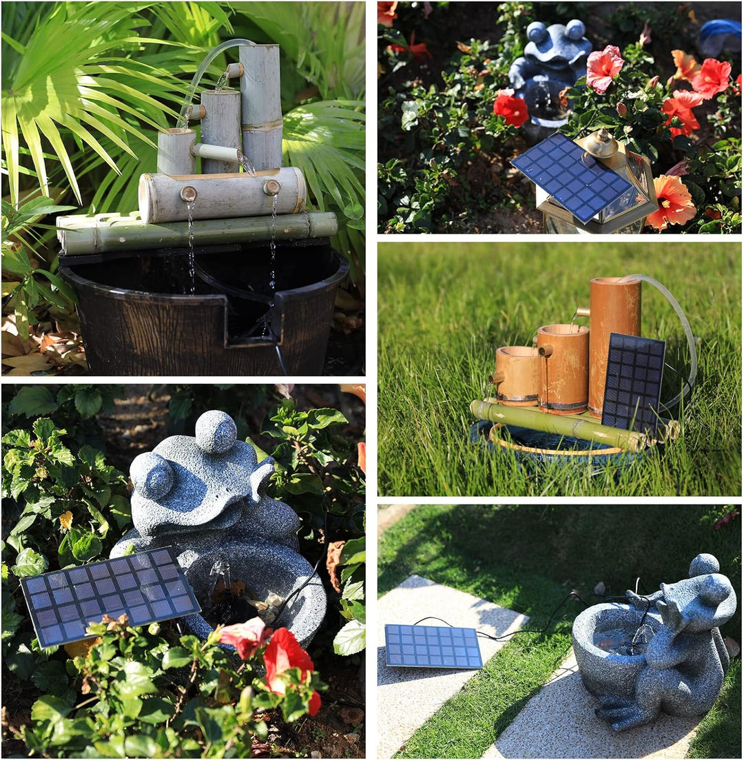AISITIN Solar Springbrunnen für Aussen 2,5W, Solarbrunnen für Draussen Upgrade Solarbrunnen mit 1,2M