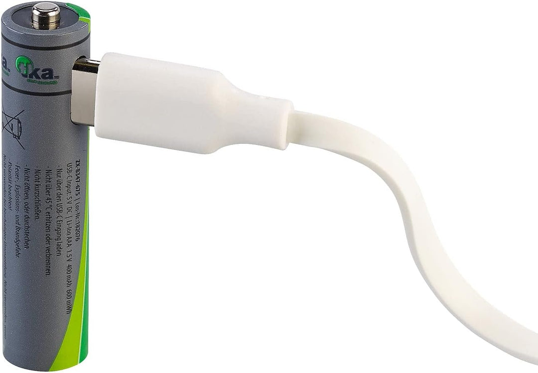 tka Köbele Akkutechnik Akku: 16er-Set wiederaufladbare Batterien Typ AAA, 600 mWh, Laden per USB-C (