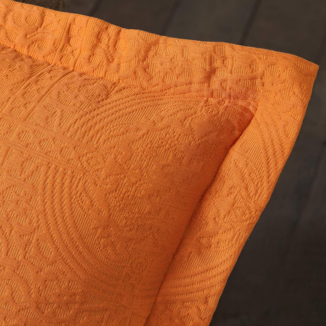 SUPERIOR 100% Baumwolle Fleur de Lis Matelasse Tagesdecke für Doppelbett, Mandarine Twin Mandarin, T