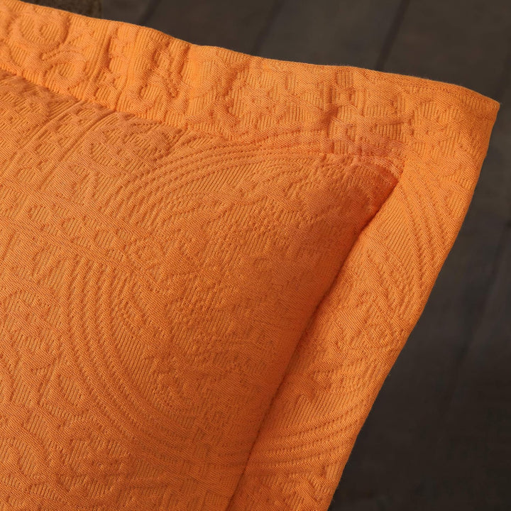 SUPERIOR 100% Baumwolle Fleur de Lis Matelasse Tagesdecke für Doppelbett, Mandarine Twin Mandarin, T