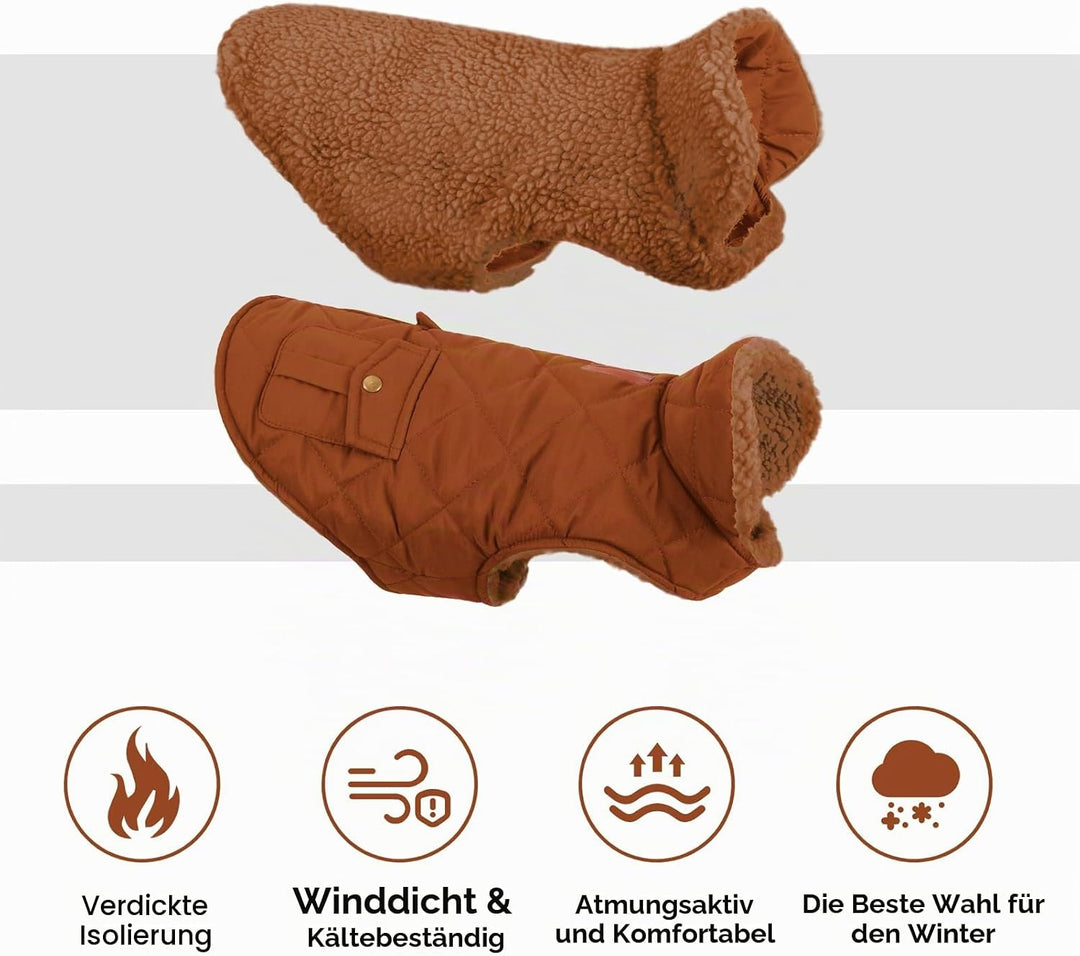 CITÉTOILE Wasserdicht Hundemantel, Warme Wintermantel Winterjacken mit Fleece für Kleine/Grosse/Mitt