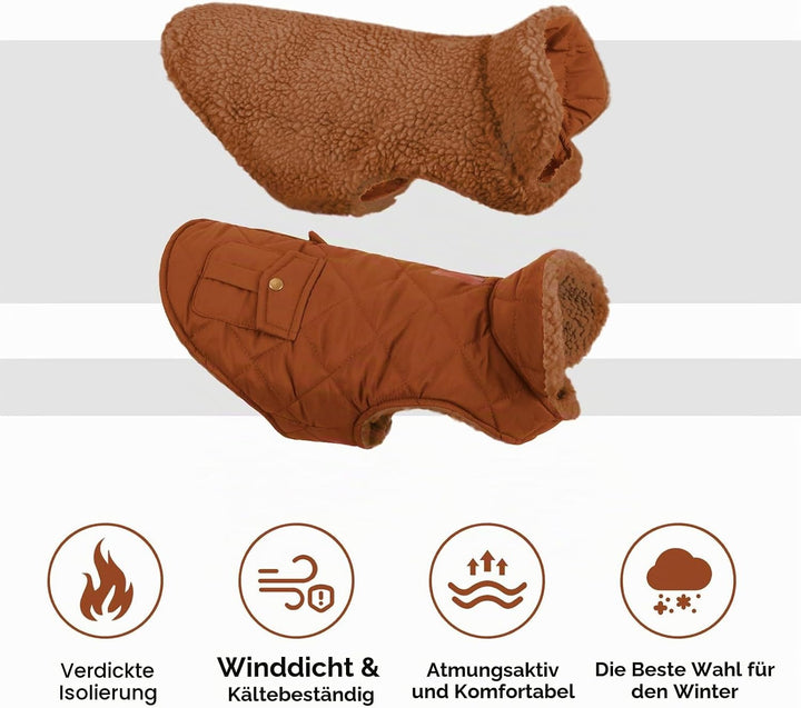 CITÉTOILE Wasserdicht Hundemantel, Warme Wintermantel Winterjacken mit Fleece für Kleine/Grosse/Mitt