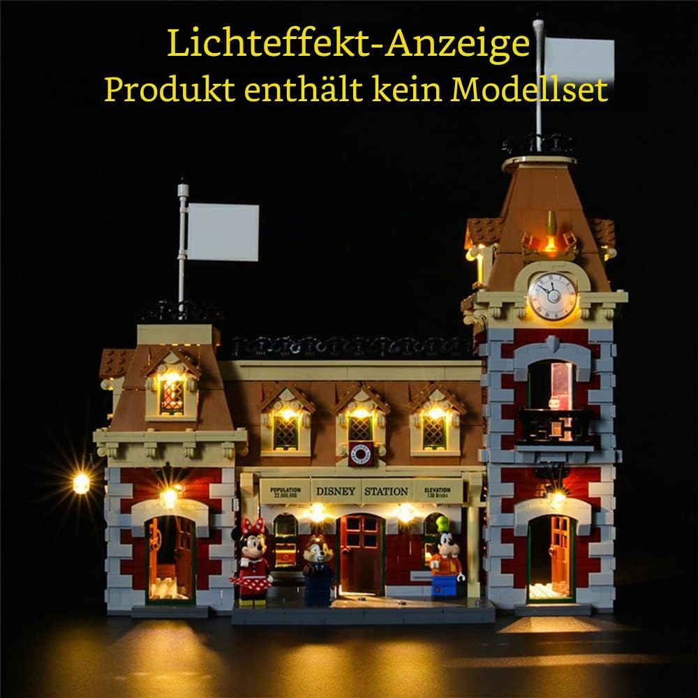 GEAMENT LED Licht-Set Kompatibel mit Lego Disney Zug mit Bahnhof (Disney Train and Station) - Beleuc