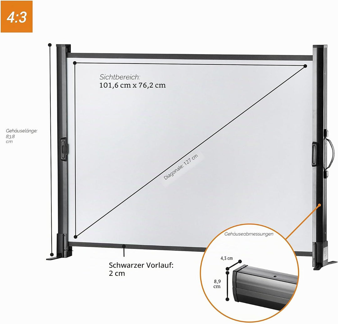 celexon tragbare Business- und Heimkino-Beamer-Leinwand mit Tragegriff Tisch-Leinwand aus Fieberglas